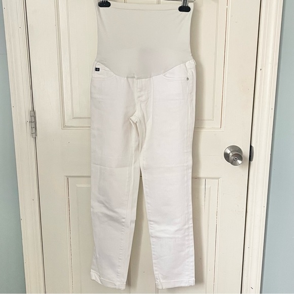 AG Adriano Goldschmied Maternity The Stilt Rollup White 27 Jeans Denim Summer - Picture 3 of 11
